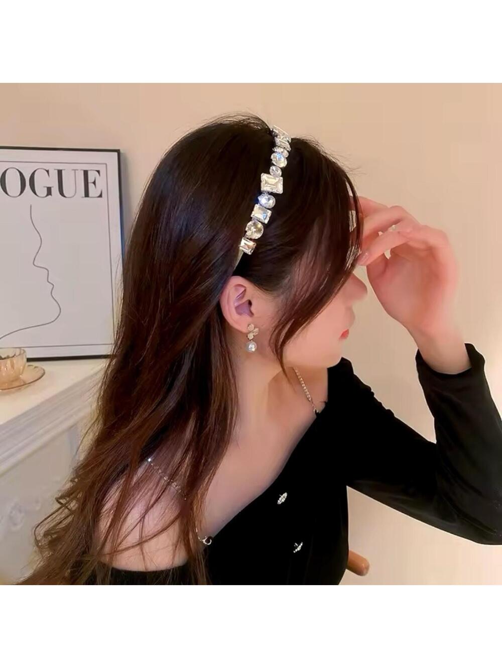 Crystal Bling Rhinestone Headband Glam Hairband - Picture 2 of 2